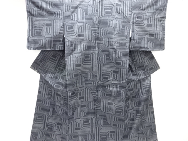 JAPANESE KIMONO / TOKAMACHI TSUMUGI / WOVEN ABSTRACT PATTERN 
